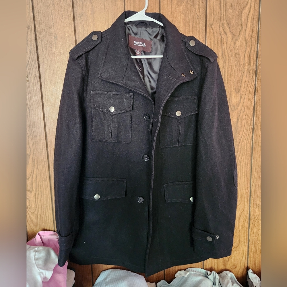Michael Kors Men's Black Wool Coat Size L